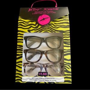 Betsey Johnson Zebra Print‎ Reading Glasses Set